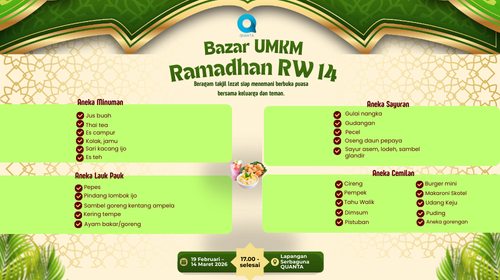 PKK RW 14 gagas Bazar UMKM Ramadhan 1447 H